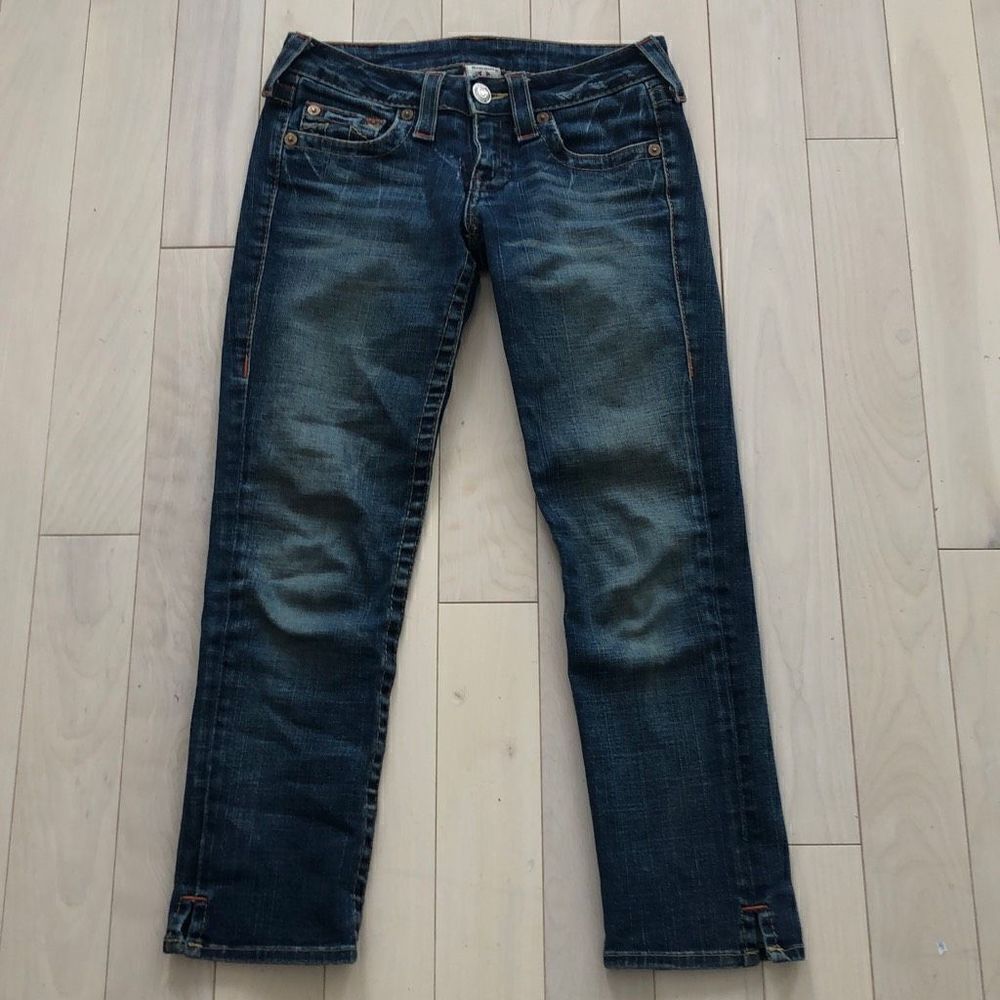 True Religion Women’s Blue Straight Leg Cotton Jeans Size 25 Kate Style